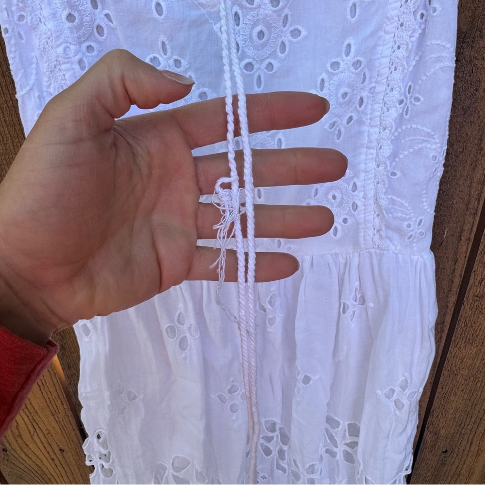 Vintage 100% Cotton White Dress - Picture 7 of 13
